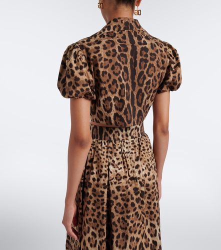Crop top de algodón estampado - Dolce&Gabbana - Modalova