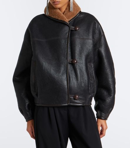 Giacca Charina in pelle con shearling - Isabel Marant - Modalova