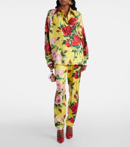 Floral silk straight pants - Dolce&Gabbana - Modalova