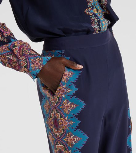 Printed silk crepe de chine straight pants - Etro - Modalova
