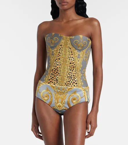 Body corsé de algodón estampado - Versace - Modalova