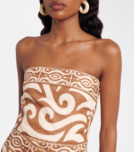 Printed linen minidress - Johanna Ortiz - Modalova