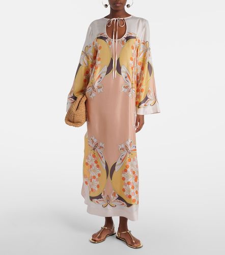 Twin Flame printed silk twill maxi dress - La DoubleJ - Modalova