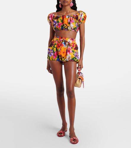 Shorts in cotone con stampa floreale - Dolce&Gabbana - Modalova
