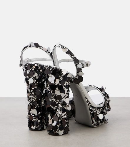 Sequined faux leather platform sandals - Dolce&Gabbana - Modalova
