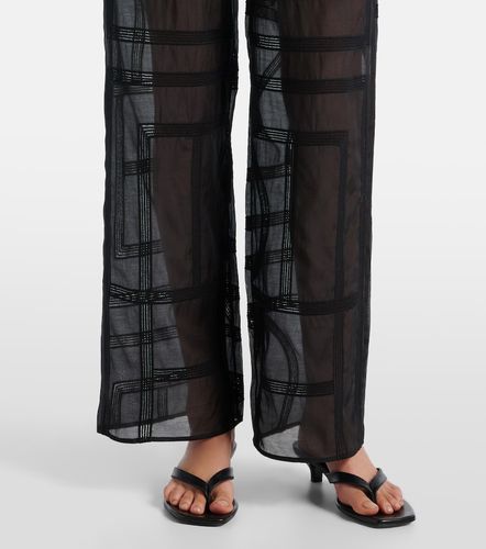 Pantaloni a gamba larga in voile di cotone e seta - Toteme - Modalova