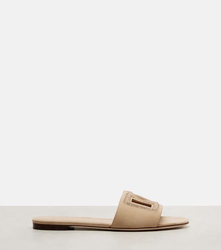 DG crystal-embellished suede slides - Dolce&Gabbana - Modalova