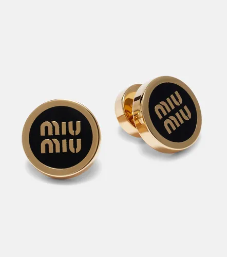 Miu Miu Logo stud earrings - Miu Miu - Modalova