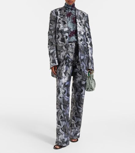 Jacquard high-rise wool straight pants - Dries Van Noten - Modalova