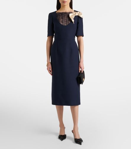 Abito midi in Crepe Couture con fiocco e pizzo - Valentino - Modalova