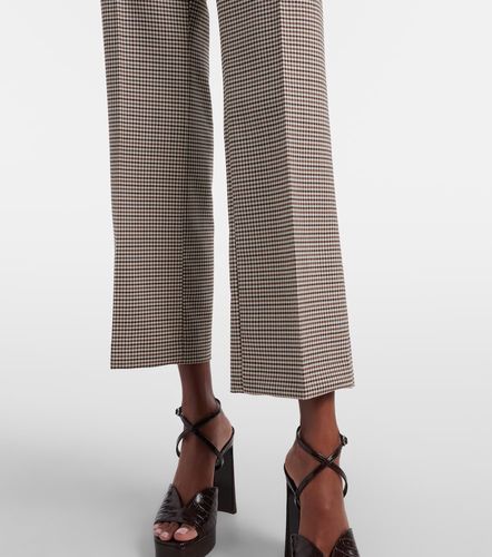 Checked wool-blend cropped flared pants - Etro - Modalova