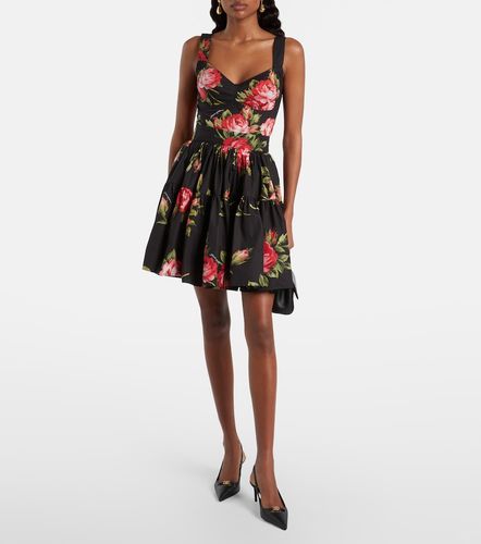 Bustier in misto cotone con stampa floreale - Dolce&Gabbana - Modalova
