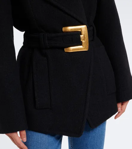 Abrigo cruzado de lana virgen - Balmain - Modalova