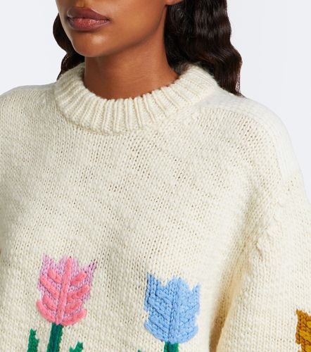 Floral intarsia oversized wool sweater - Chloe - Modalova