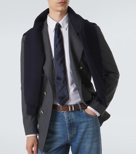 Corbata de seda jacquard a rayas - Brunello Cucinelli - Modalova