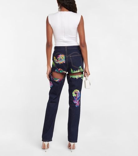 Jeans regular a vita alta con ricamo - Area - Modalova