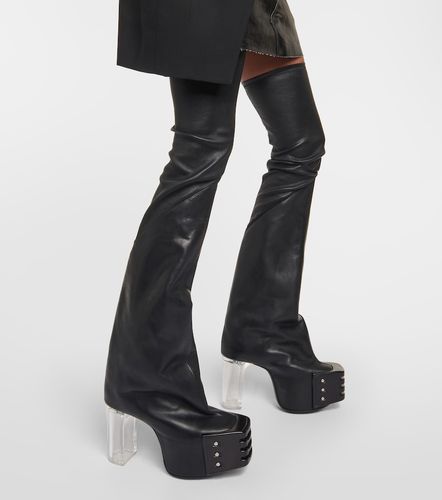 Platform leather over-the-knee boots - Rick Owens - Modalova