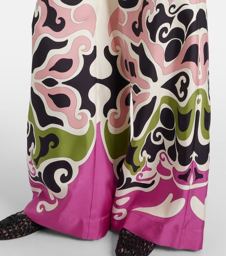 Printed silk twill palazzo pants - La DoubleJ - Modalova