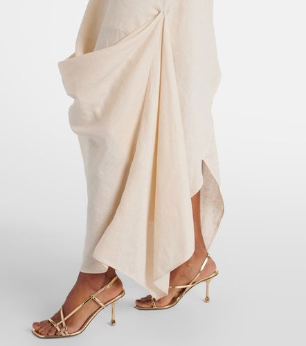 Vestido largo Caravaggio de lino drapeado - Staud - Modalova