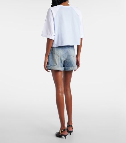 Camiseta cropped de jersey de algodón - Balmain - Modalova