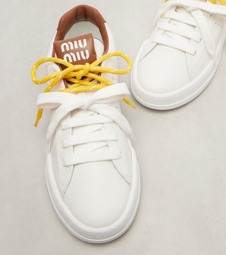 Miu Miu Logo leather sneakers - Miu Miu - Modalova