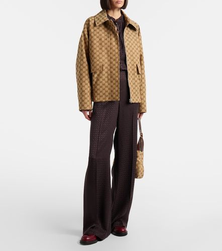 Pantalones anchos en jacquard de seda - Gucci - Modalova