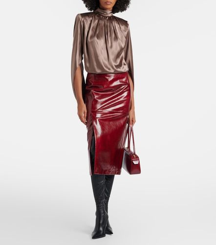 Mugler Draped silk-blend satin top - Mugler - Modalova