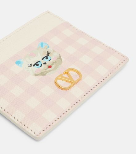 VLogo checked leather card holder - Valentino Garavani - Modalova