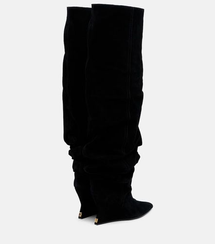 Overknee-Stiefel aus Veloursleder - Balmain - Modalova