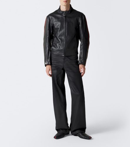 Web Stripe leather slip-on sneakers - Gucci - Modalova