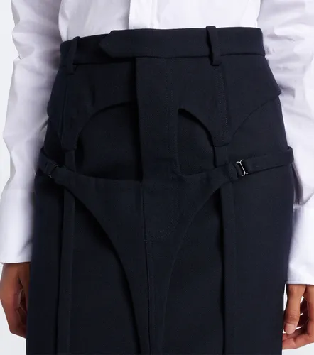 Layered virgin wool pencil skirt - Jean Paul Gaultier - Modalova