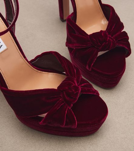 Sandalias con plataforma Cupid de terciopelo - Aquazzura - Modalova
