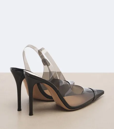 Leather-trimmed PVC slingback pumps - Gianvito Rossi - Modalova