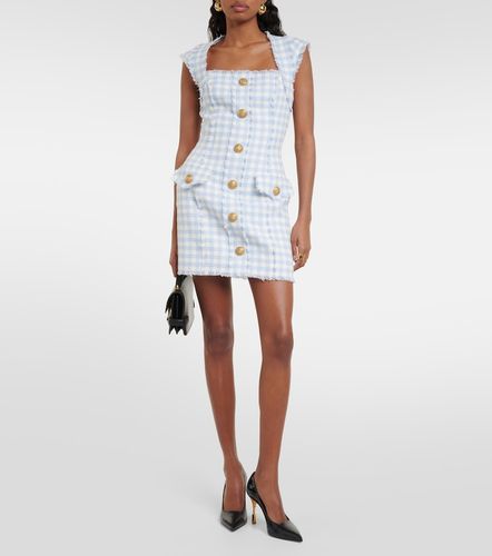 Balmain Gingham tweed minidress - Balmain - Modalova