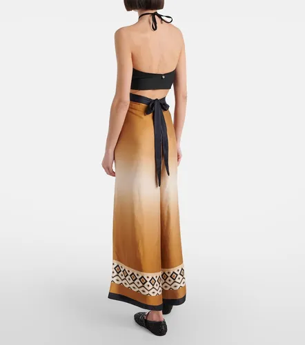 Printed satin cropped wide-leg pants - Max Mara - Modalova