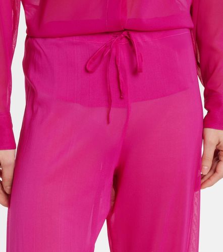 Pantaloni a gamba larga in misto seta - Dries Van Noten - Modalova