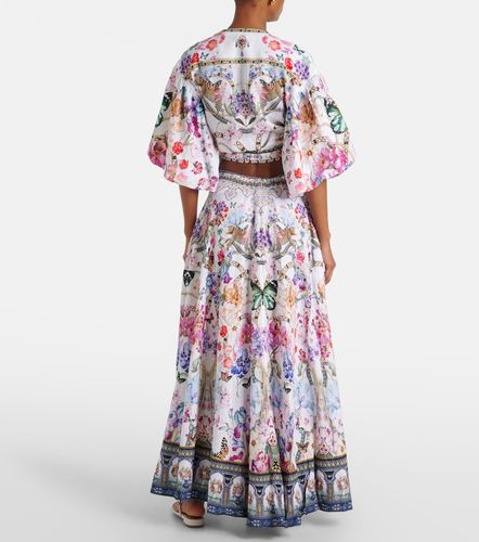 Camilla Crop top de lino floral - Camilla - Modalova