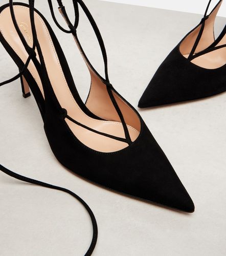 Suede lace-up slingback pumps - Gianvito Rossi - Modalova