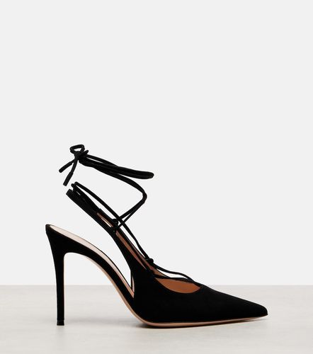 Pumps slingback 95 in suede con lacci - Gianvito Rossi - Modalova