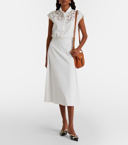 Vestido midi de algodón con encaje - Valentino - Modalova