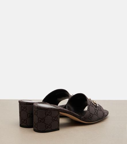 Gucci Mules Horsebit in canvas GG - Gucci - Modalova