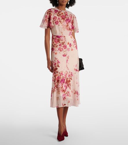 Abito midi in seta con stampa floreale - Erdem - Modalova