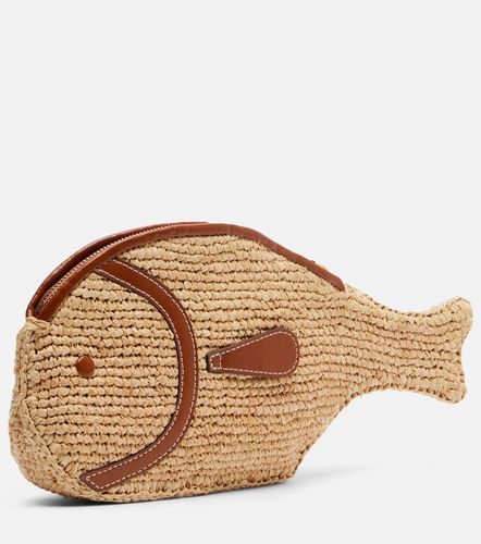 Clutch Pesce in rafia con pelle - Staud - Modalova