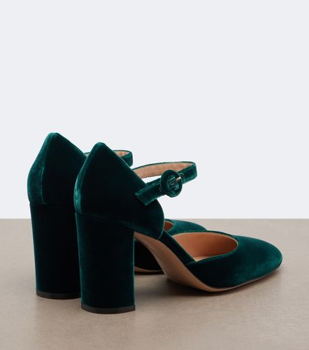Pumps in velluto con stampa leopardata - Gianvito Rossi - Modalova