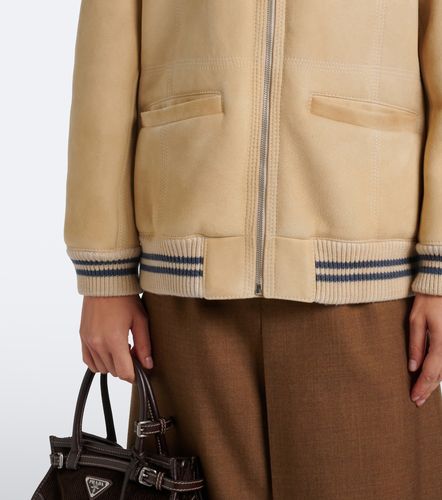 Wool-trimmed shearling bomber jacket - Prada - Modalova
