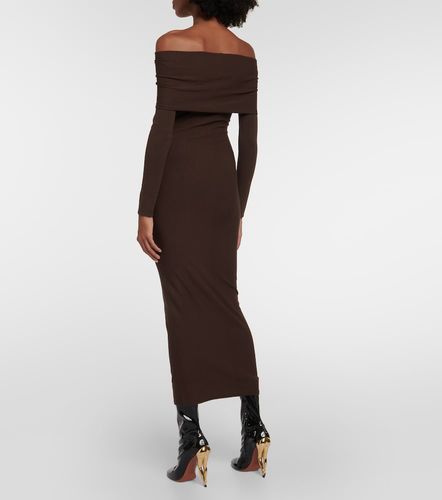 Alaïa Abito midi in jersey con scollo bardot - Alaia - Modalova