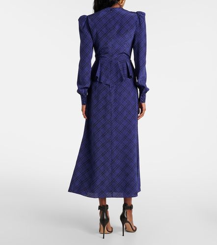 Vestido midi de seda a cuadros - Alessandra Rich - Modalova