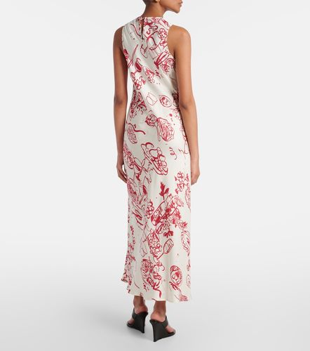 Vestido largo de seda estampado - Asceno - Modalova