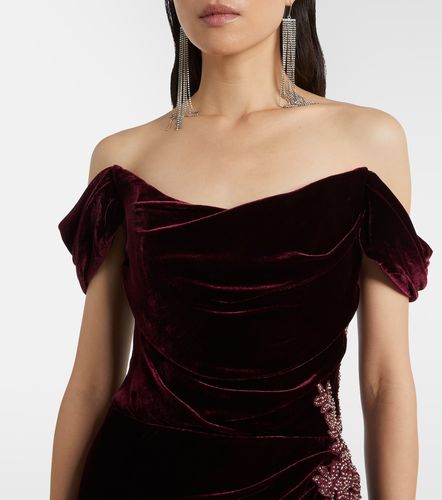 Abito lungo off-shoulder in velluto - Costarellos - Modalova