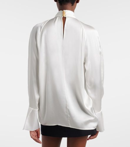 Blusa de satén de seda drapeada - Balmain - Modalova